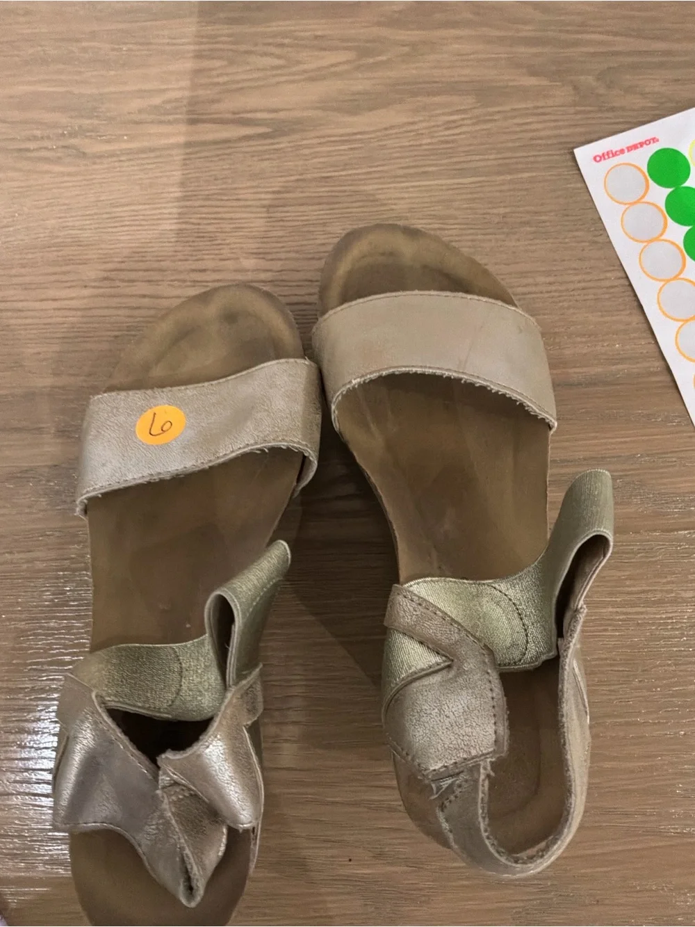 Pierre Dumas Metallic Gold Wedge Sandals